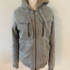 Diesel Gray Hooded Ski Jacket